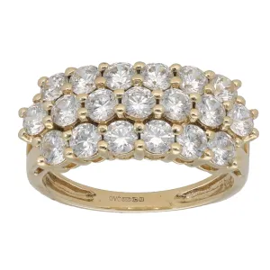 14ct Gold Cubic Zirconia Dress/Cocktail Ring Size M