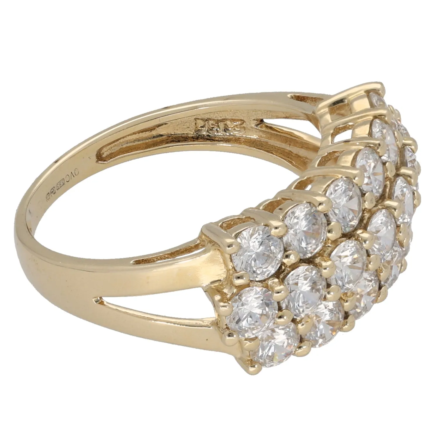 14ct Gold Cubic Zirconia Dress/Cocktail Ring Size M