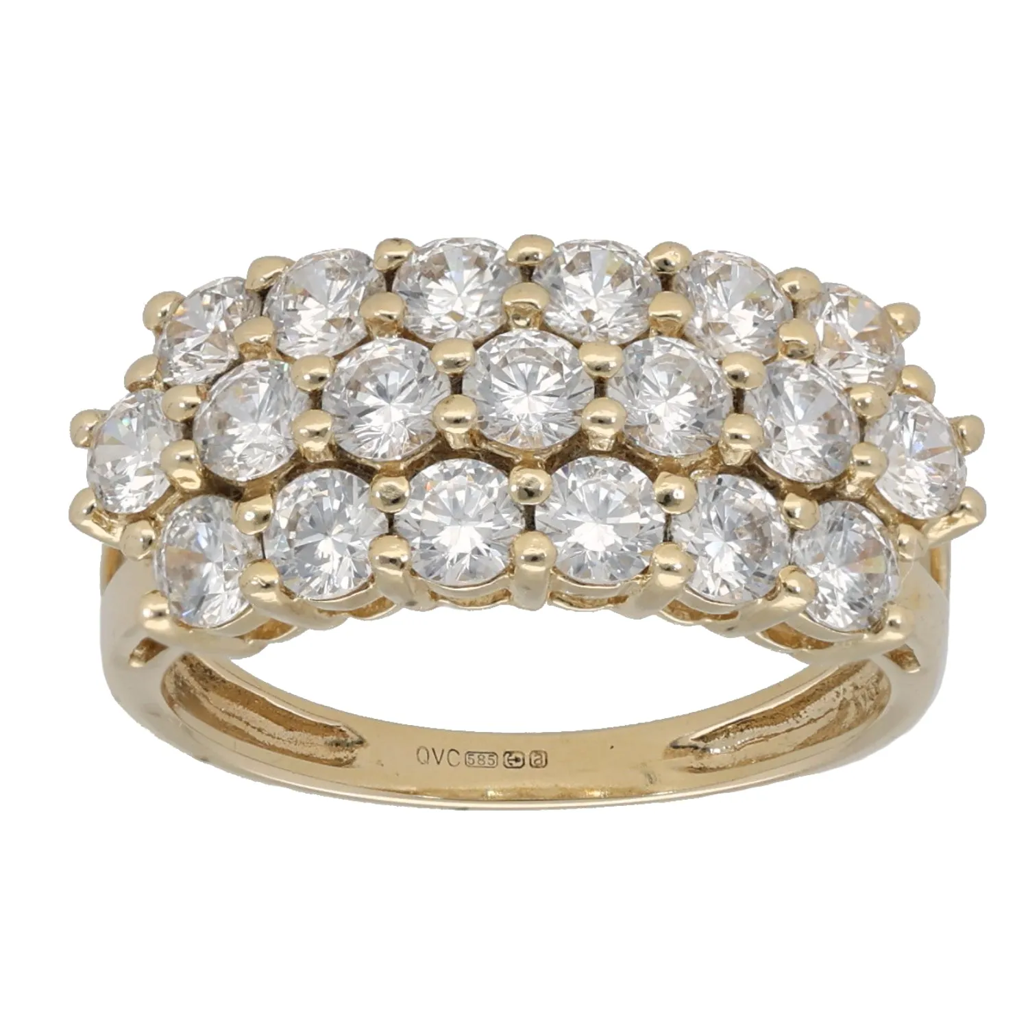 14ct Gold Cubic Zirconia Dress/Cocktail Ring Size M