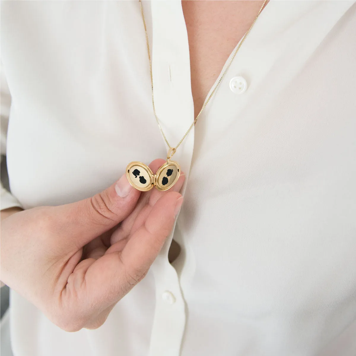 14k Solid Gold Medium Silhouette Locket