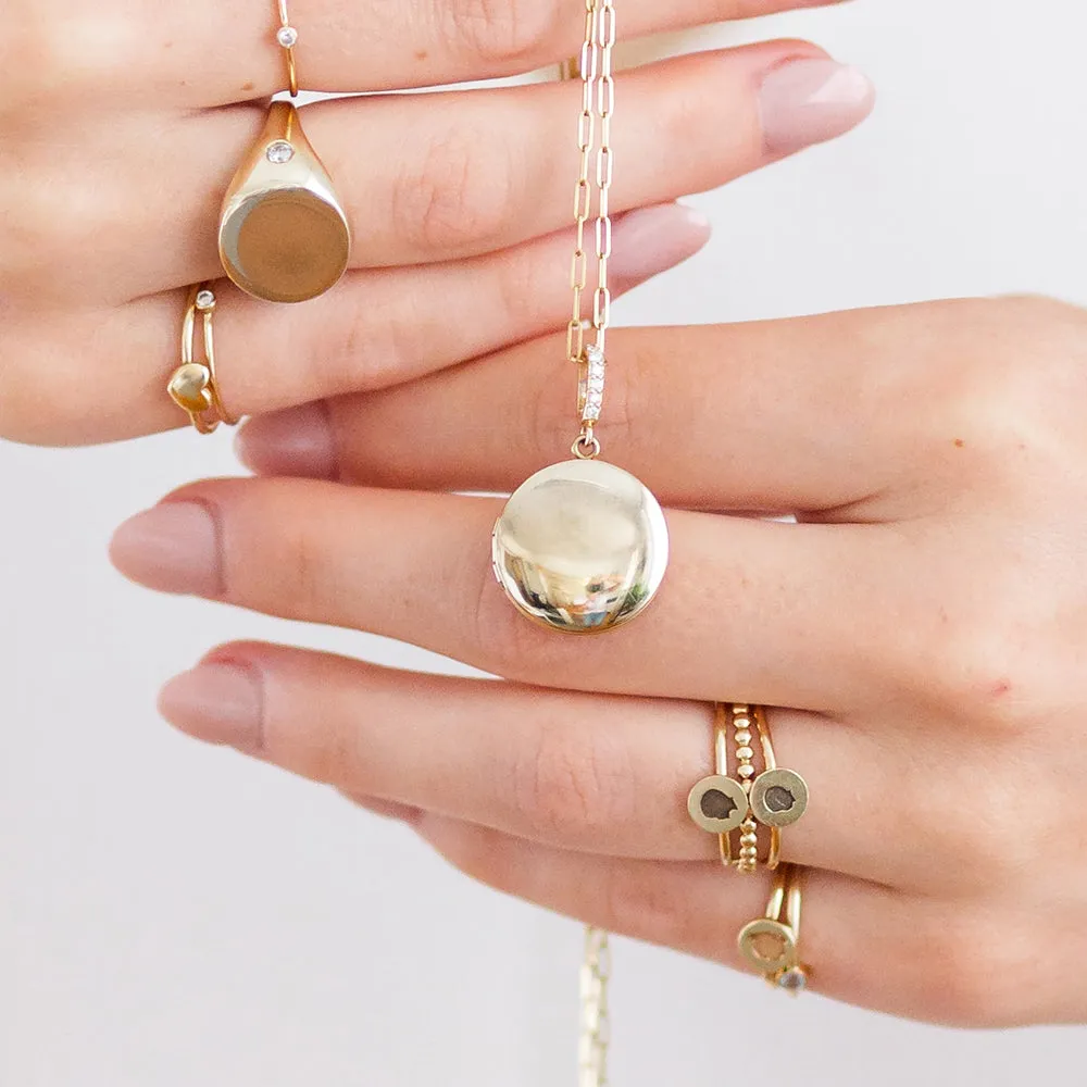 14k Solid Gold Medium Silhouette Locket