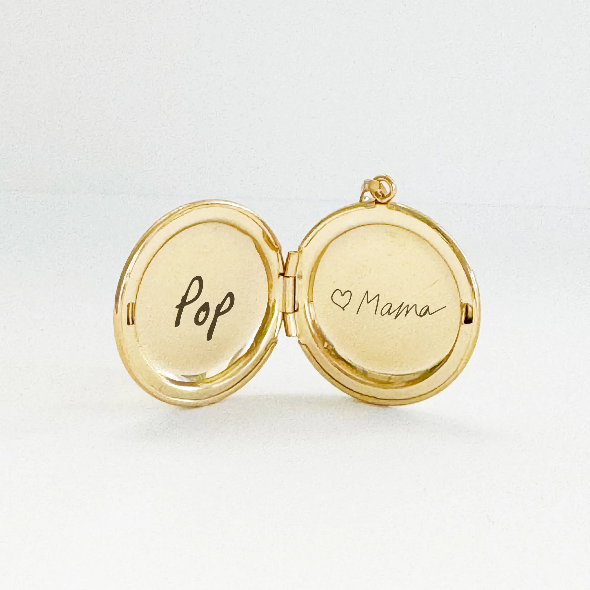 14k Solid Gold Medium Silhouette Locket