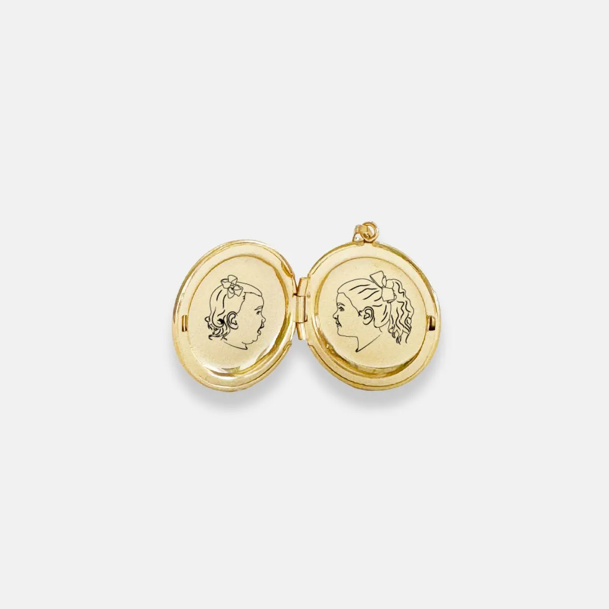 14k Solid Gold Medium Silhouette Locket