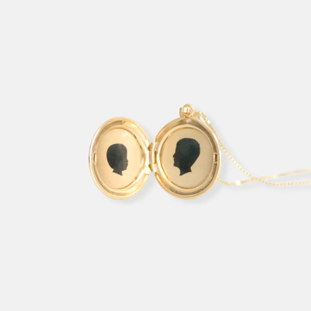 14k Solid Gold Medium Silhouette Locket