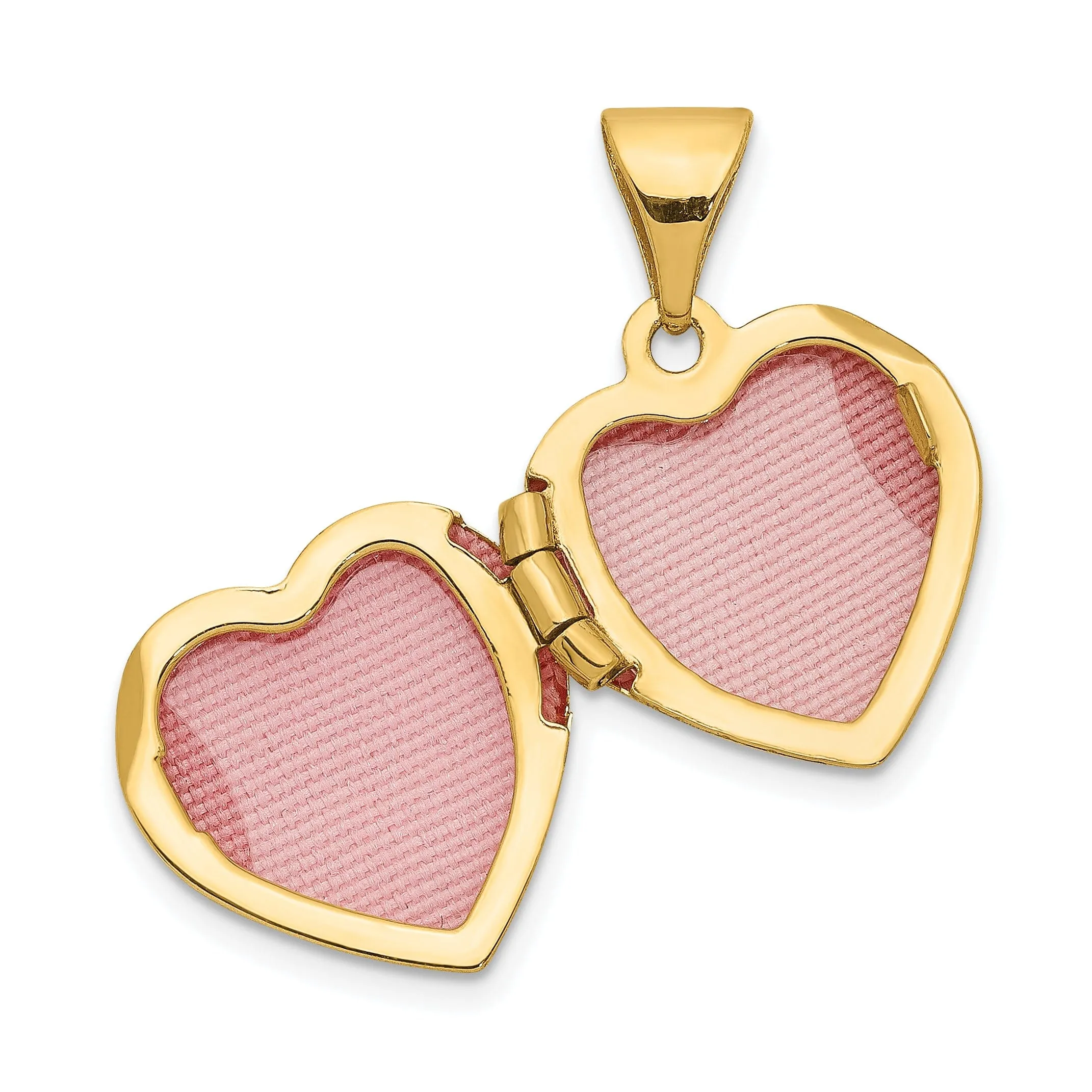 14k Two-tone Heart Locket and Heart Charm