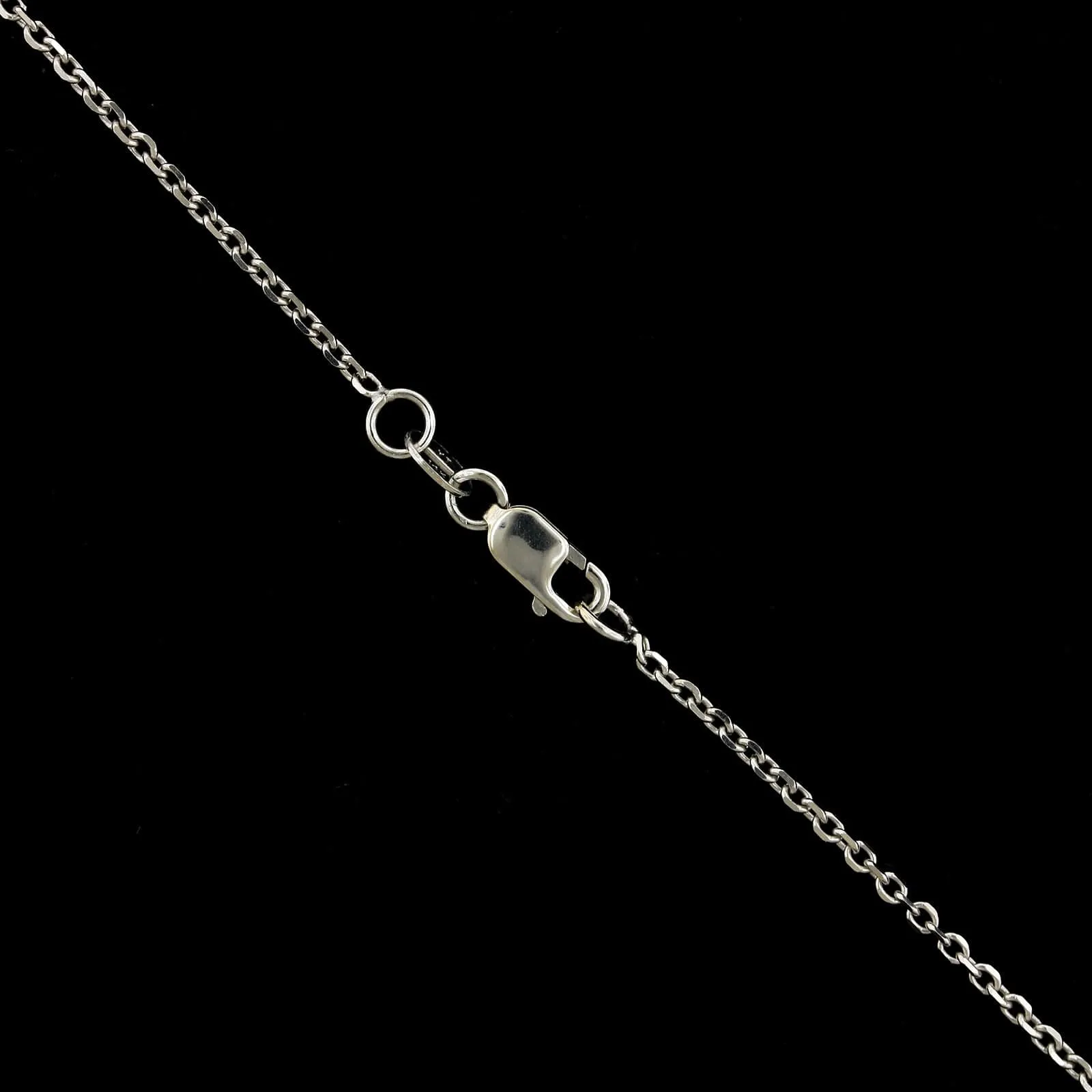 14K White Gold Estate Black Opal Pendant