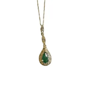 14KT Emerald & Diamond Necklace