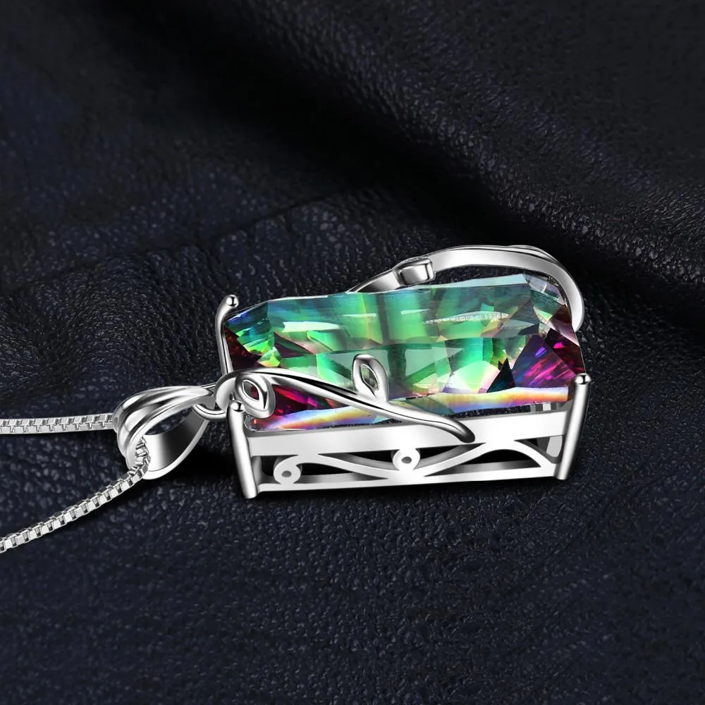 16ct Rainbow Fire Mystic Topaz Silver Necklace