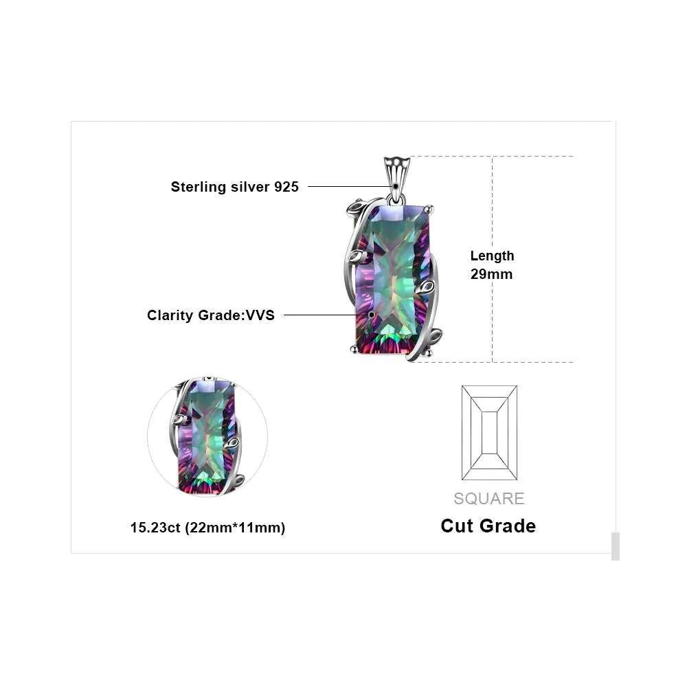 16ct Rainbow Fire Mystic Topaz Silver Necklace