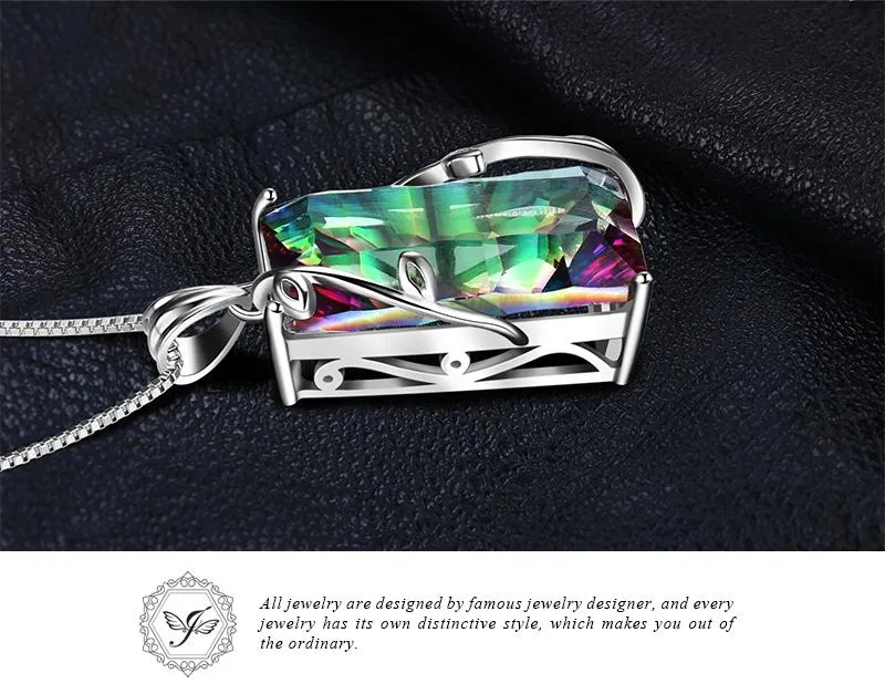16ct Rainbow Fire Mystic Topaz Silver Necklace