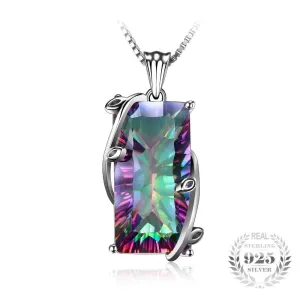 16ct Rainbow Fire Mystic Topaz Silver Necklace
