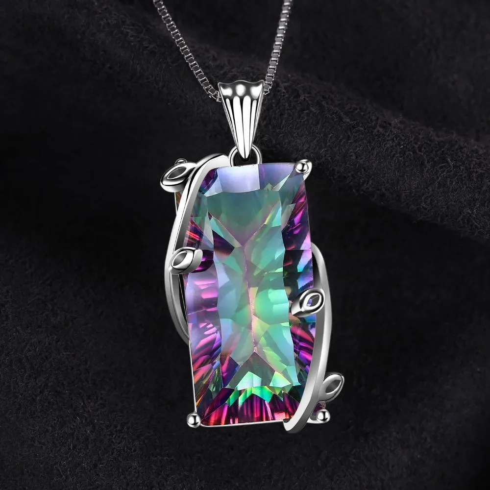 16ct Rainbow Fire Mystic Topaz Silver Necklace