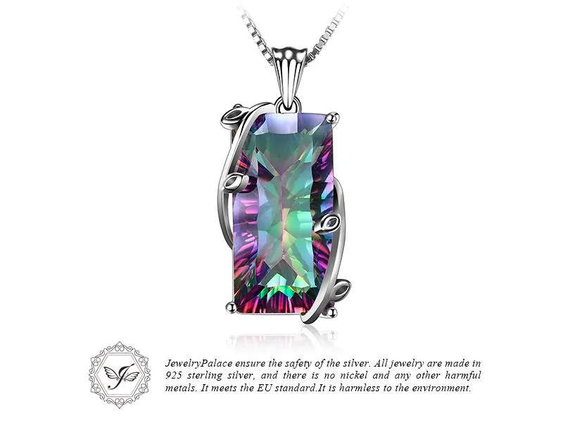16ct Rainbow Fire Mystic Topaz Silver Necklace