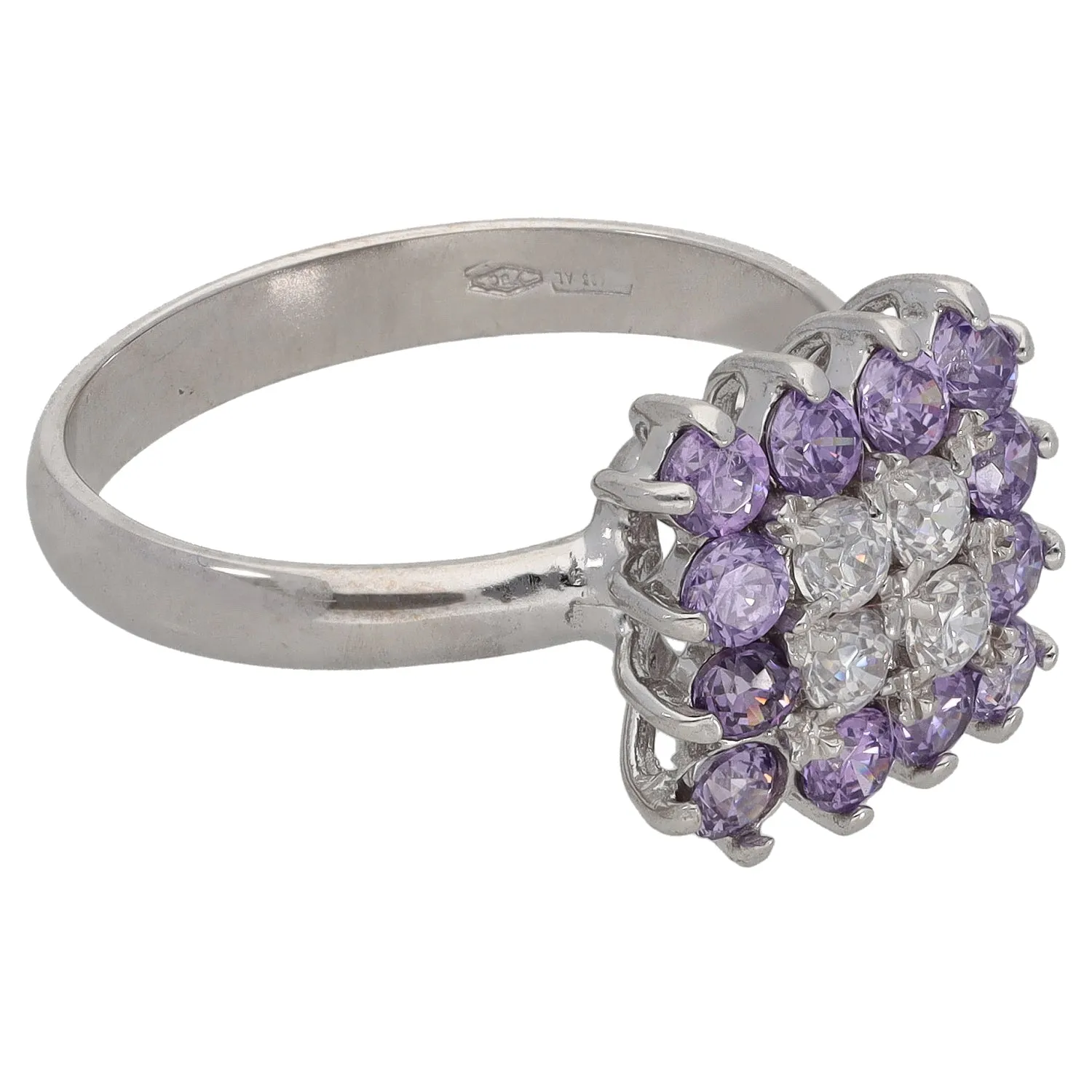 18ct White Gold Cubic Zirconia Dress/Cocktail Ring Size O