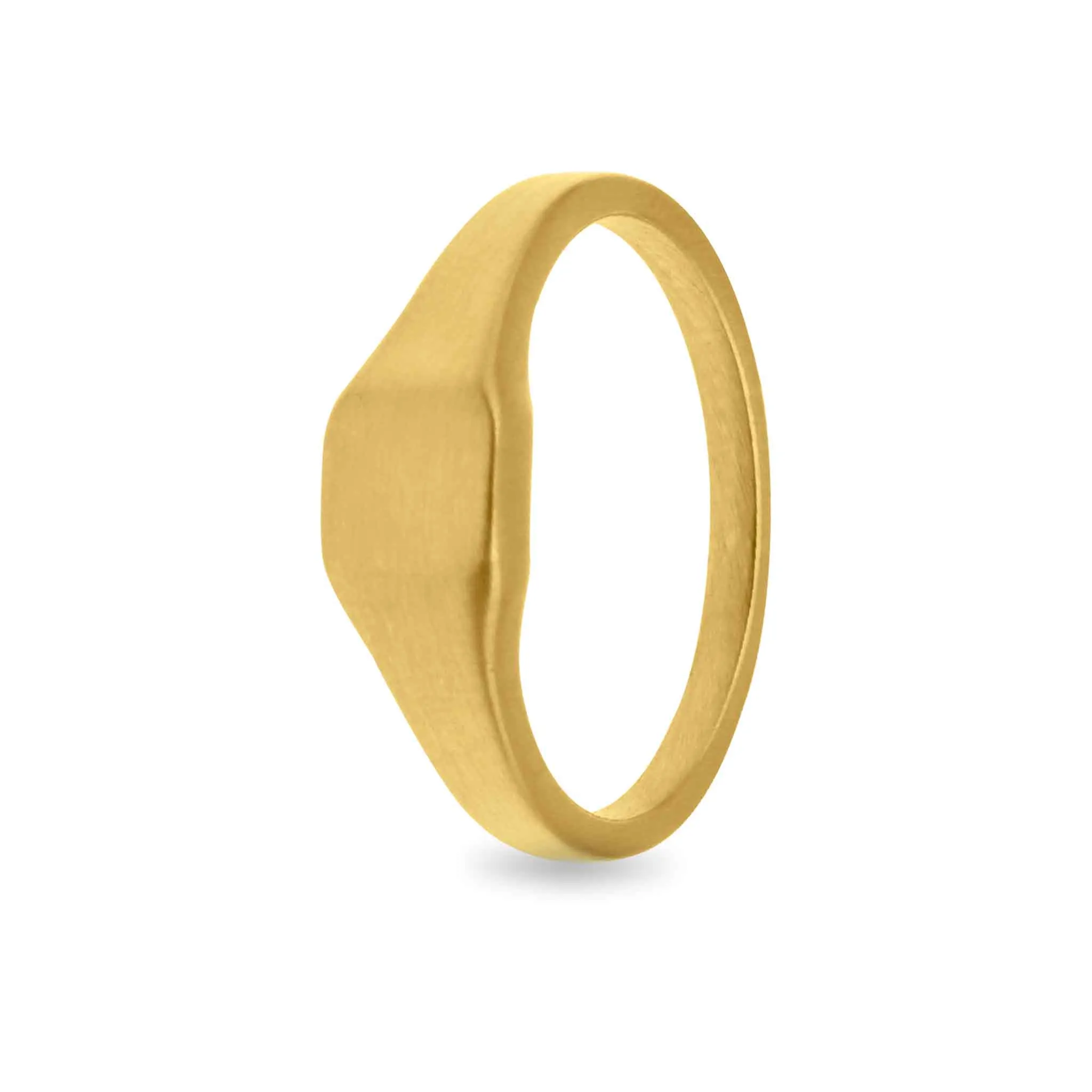 18k Gold PVD Coated Stainless Steel Blank Engravable Rectangle Signet Ring / ESR0001