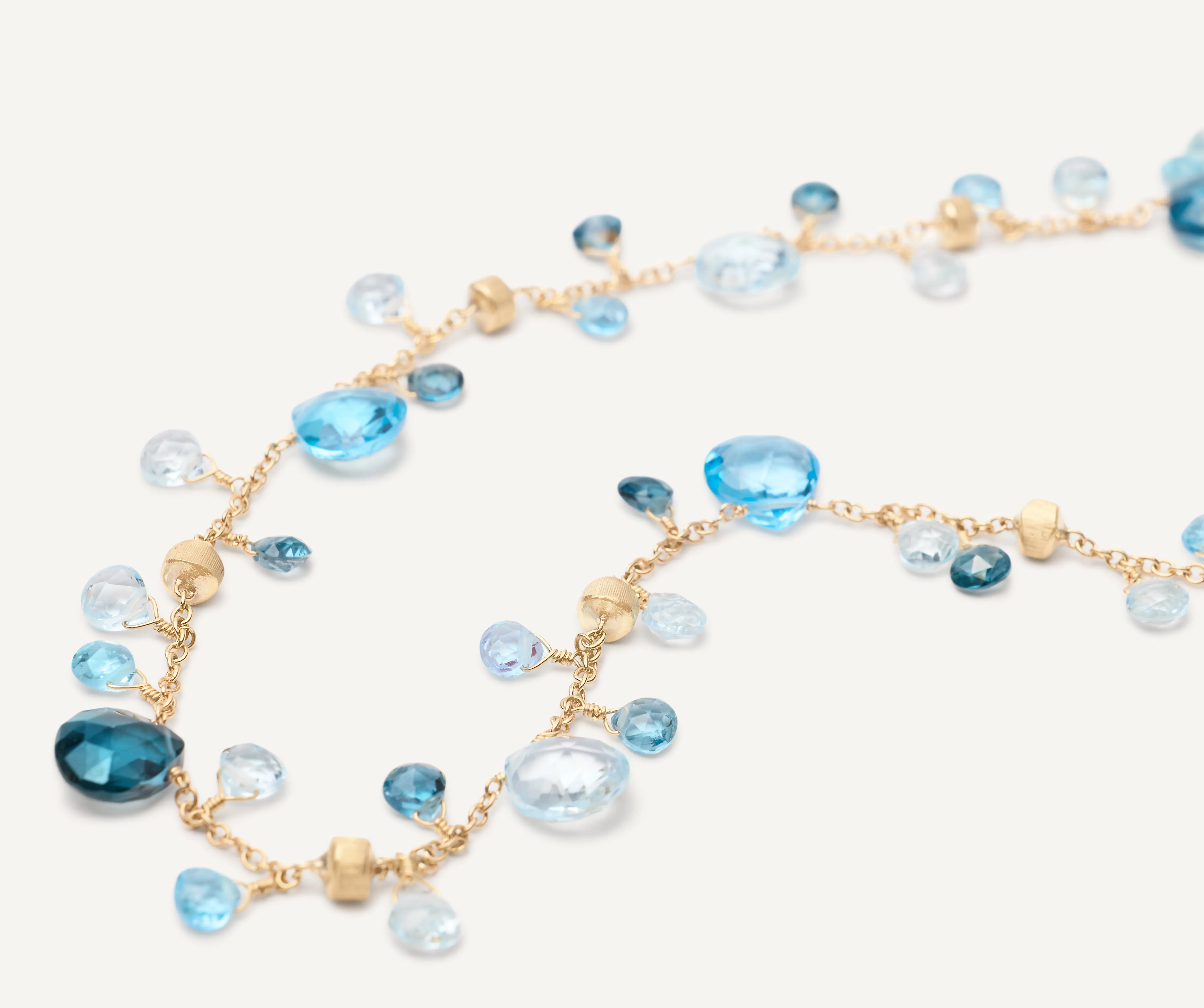 18K Yellow Gold Mixed Topaz Single-Strand Necklace