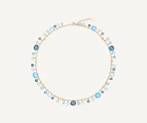 18K Yellow Gold Mixed Topaz Single-Strand Necklace