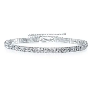2 Row Stretch Rhinestone Choker