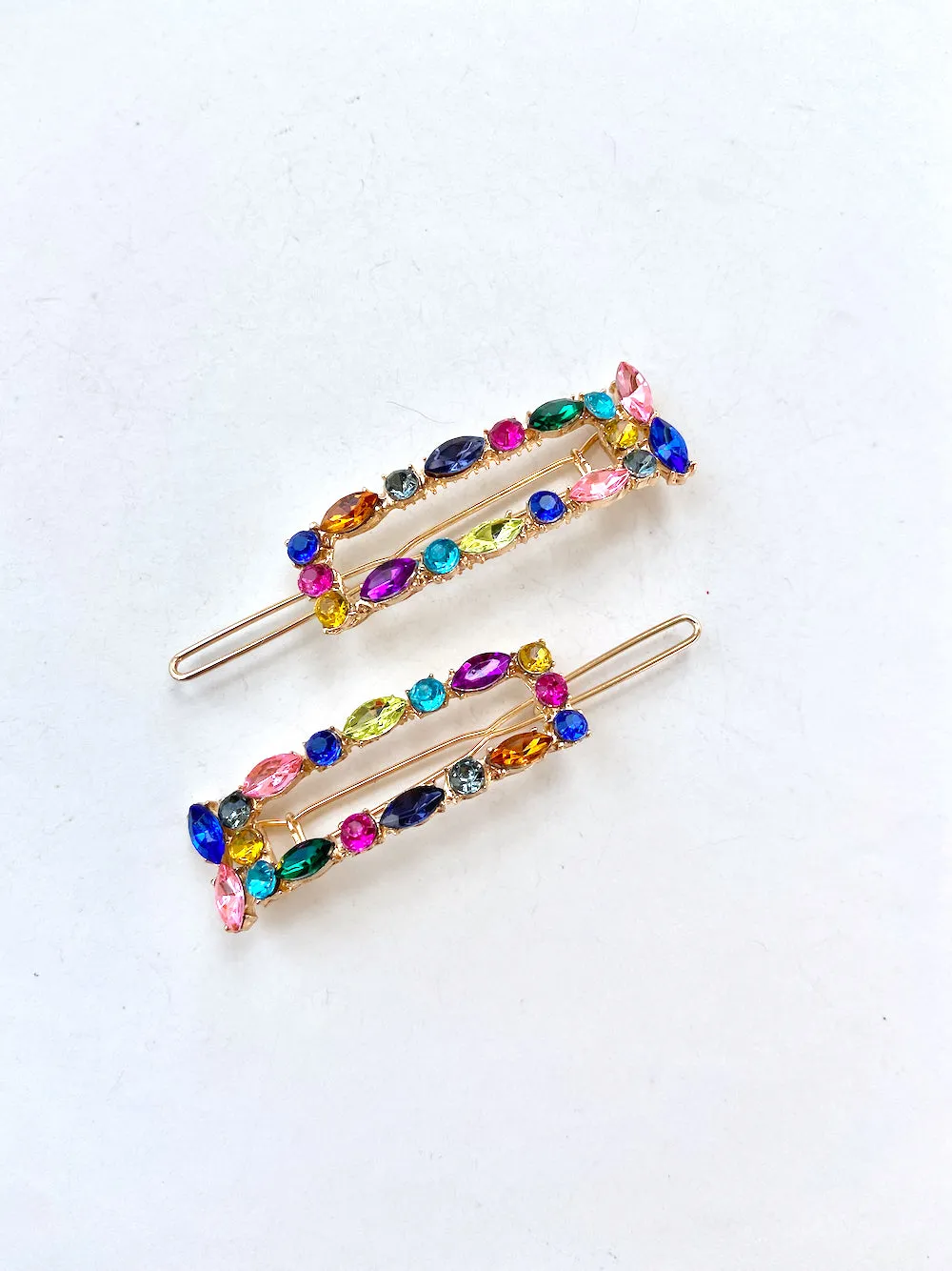 2pc Rainbow Gems Petite Barrette Set