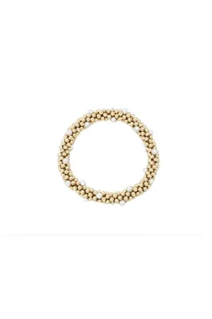 4mm Gold Bracelet with Pearl Accents