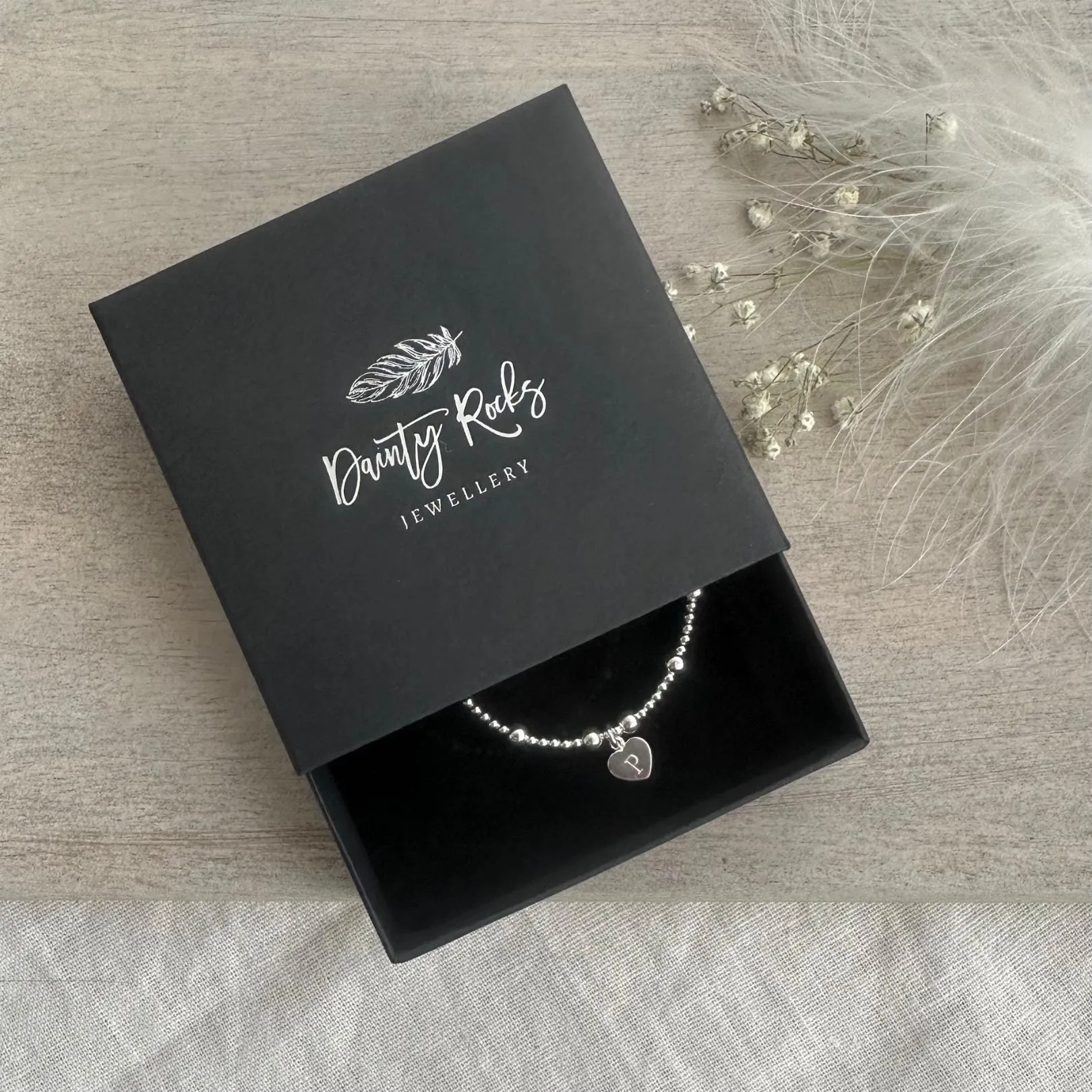 5 Bracelet Stack with Crystal Birthstone, Heart Bracelet Set in Sterling Silver