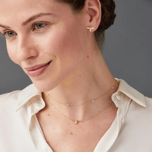 9ct Yellow Gold Bee Stud Earrings