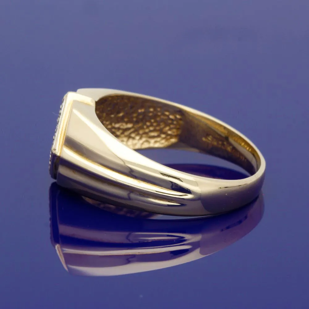 9ct Yellow Gold Diamond Signet Ring