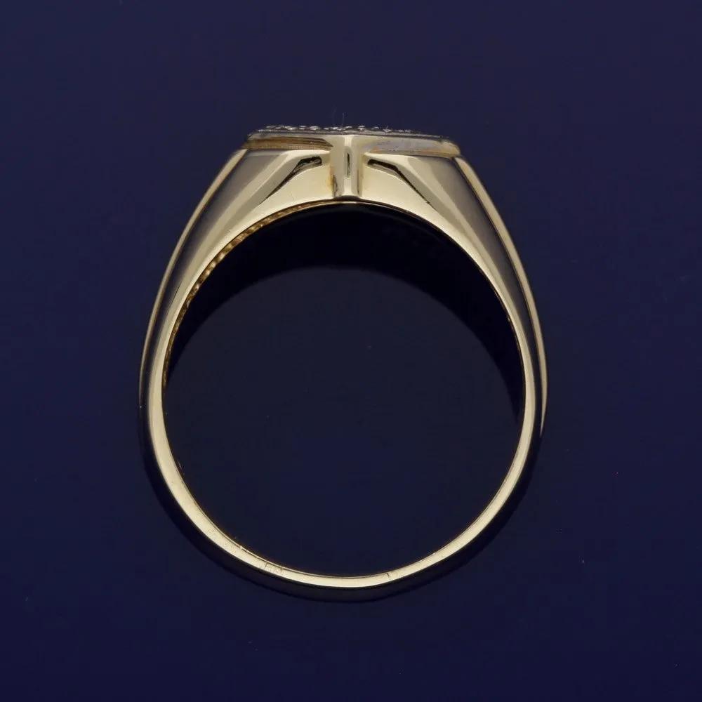 9ct Yellow Gold Diamond Signet Ring