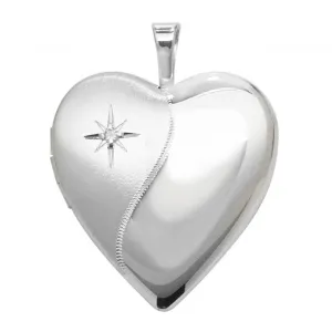 Acotis Silver Locket Heart Shaped G6910D