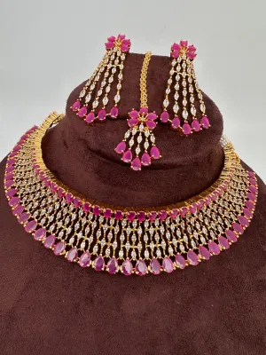 AD Color Stone Gold Polish Choker