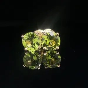 All natural Peridot Earrings 5.5mm