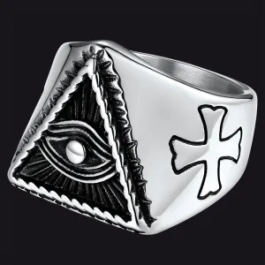All Seeing Eye Ring Eye of Providence Ring for Men