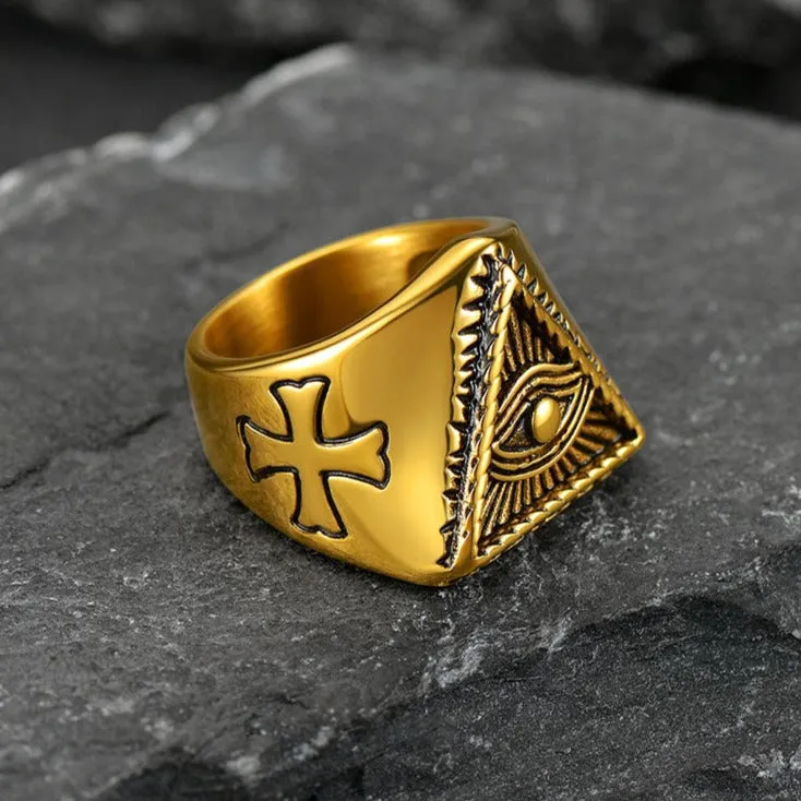 All Seeing Eye Ring Eye of Providence Ring for Men