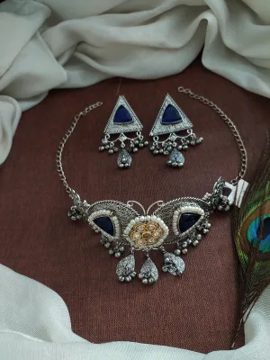 Amazing Butterfly Design Oxidised Choker Set