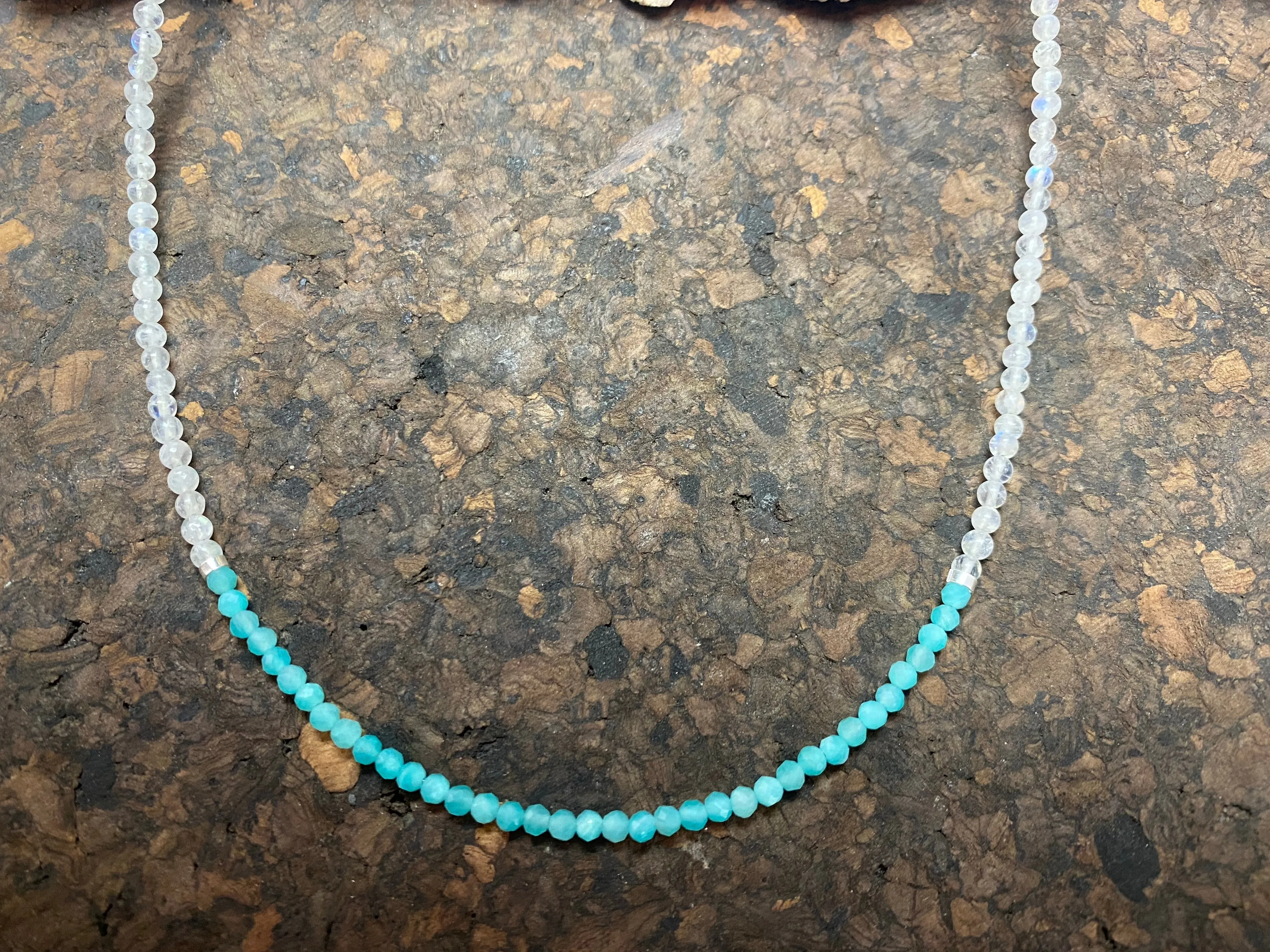Amazonite and Rainbow Moonstone Necklace