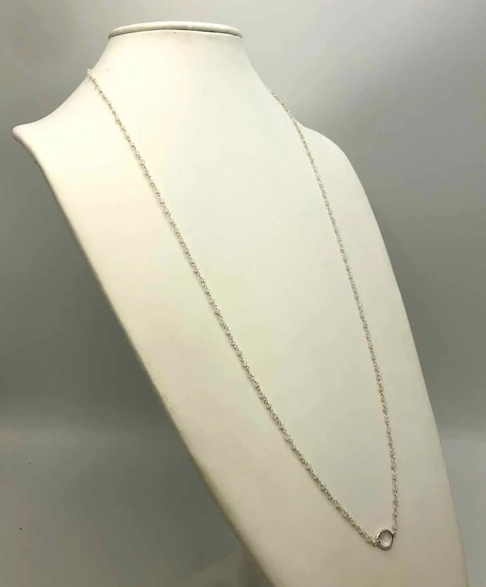 AMELIA ROSE DESIGN Sterling Silver Rainbow Moonstone Faceted 32" ss Necklace