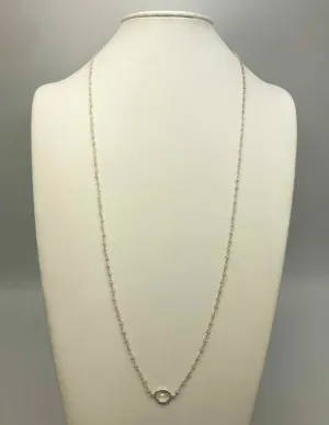 AMELIA ROSE DESIGN Sterling Silver Rainbow Moonstone Faceted 32" ss Necklace