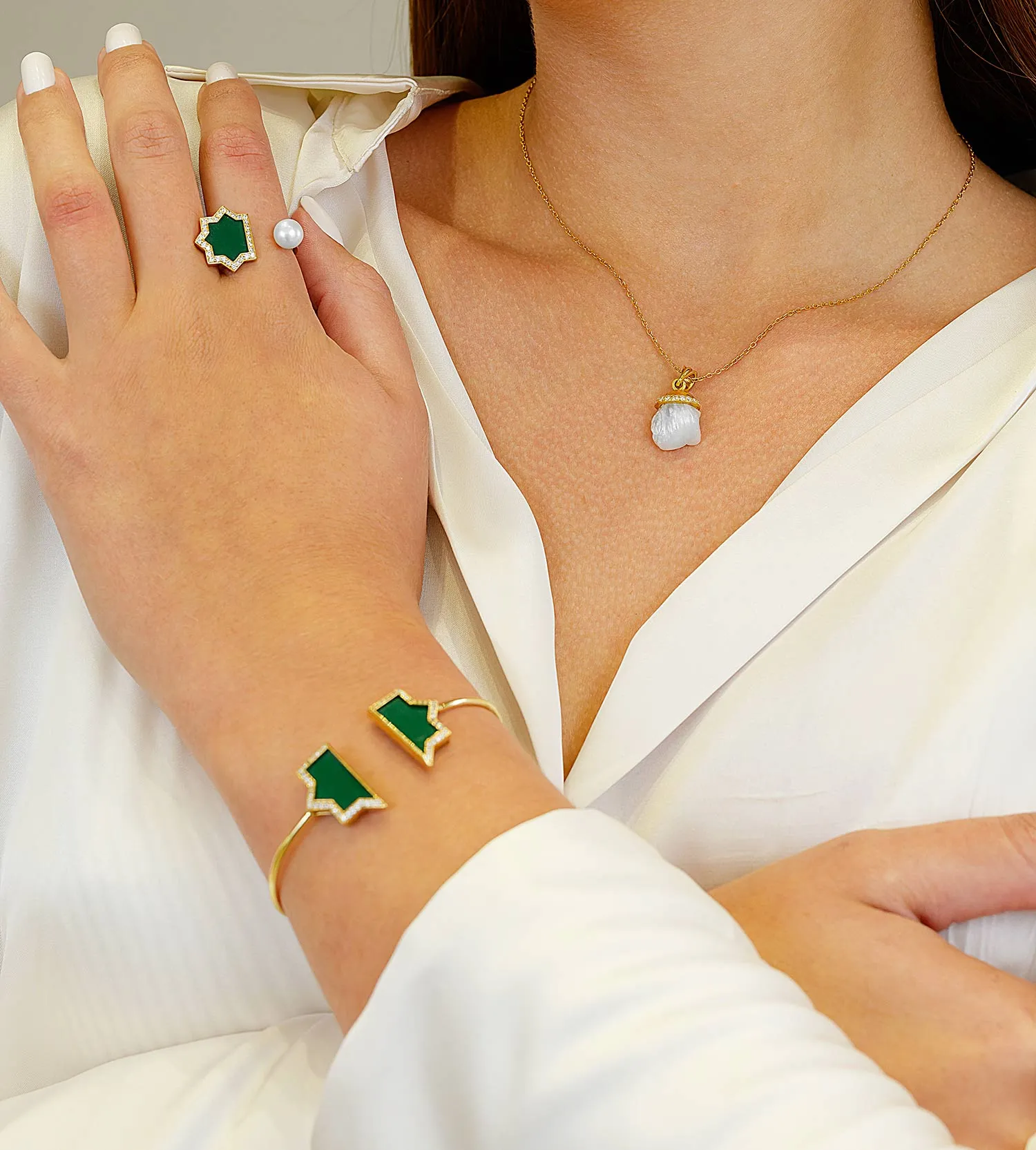 Andalus Maxi Green Onyx Ring
