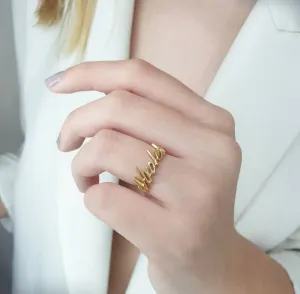 Ηandwritten ring gold