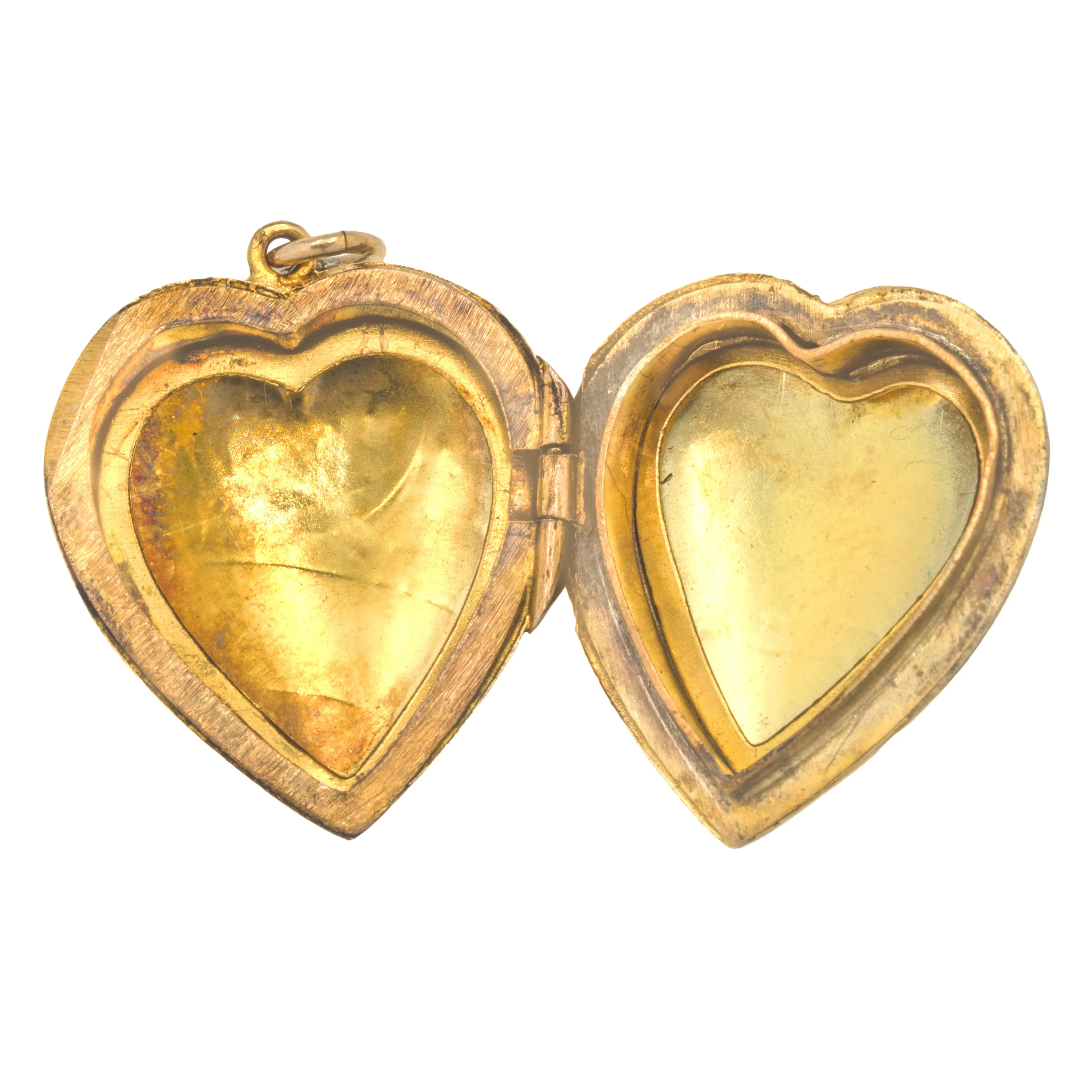 Antique 9ct Gold Engraved Puffy Heart Locket
