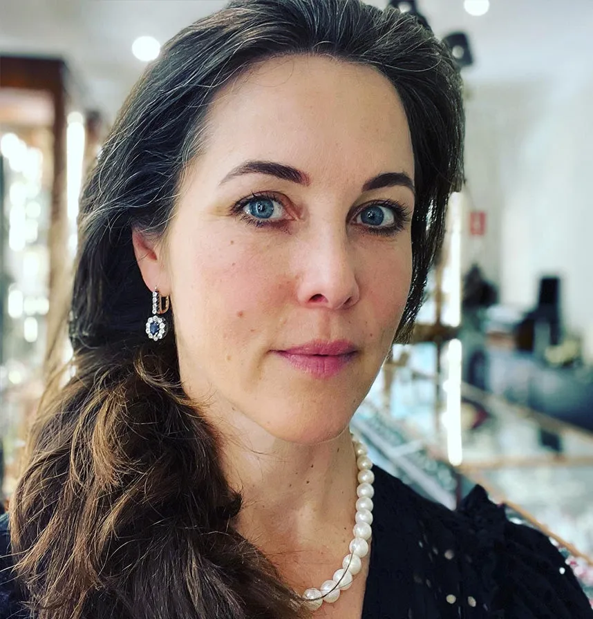 Antique Austro Hungarian Sapphire & Diamond Earrings by Kollin