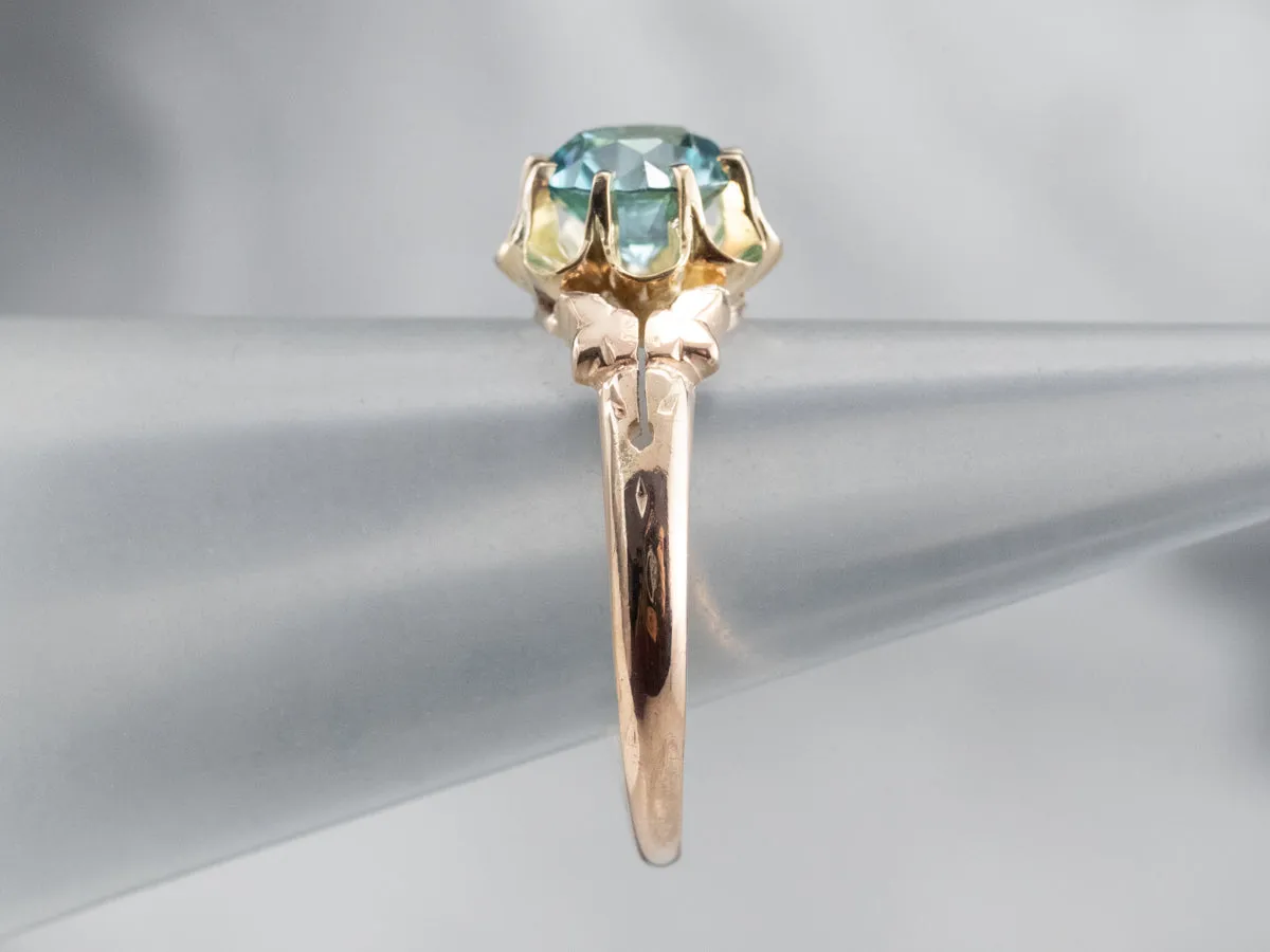 Antique Buttercup Blue Zircon Ring