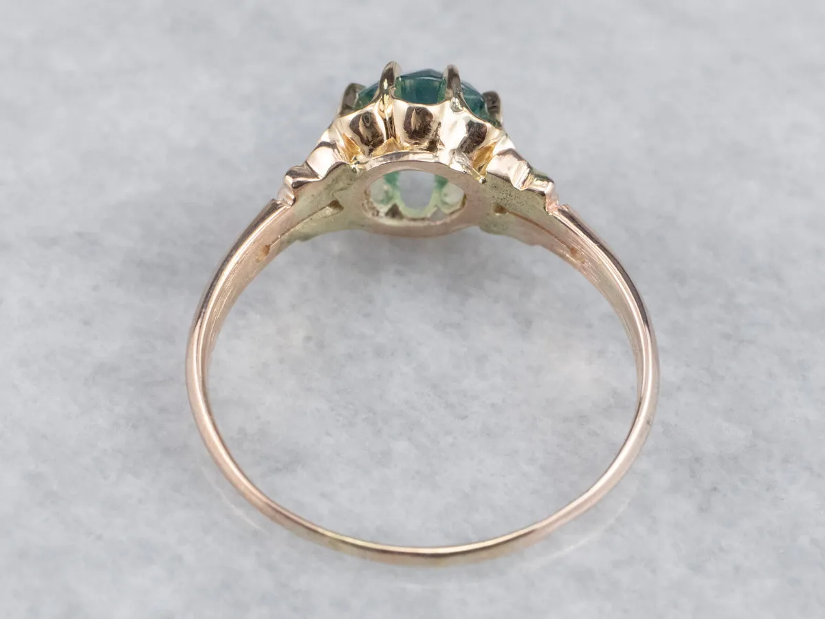 Antique Buttercup Blue Zircon Ring