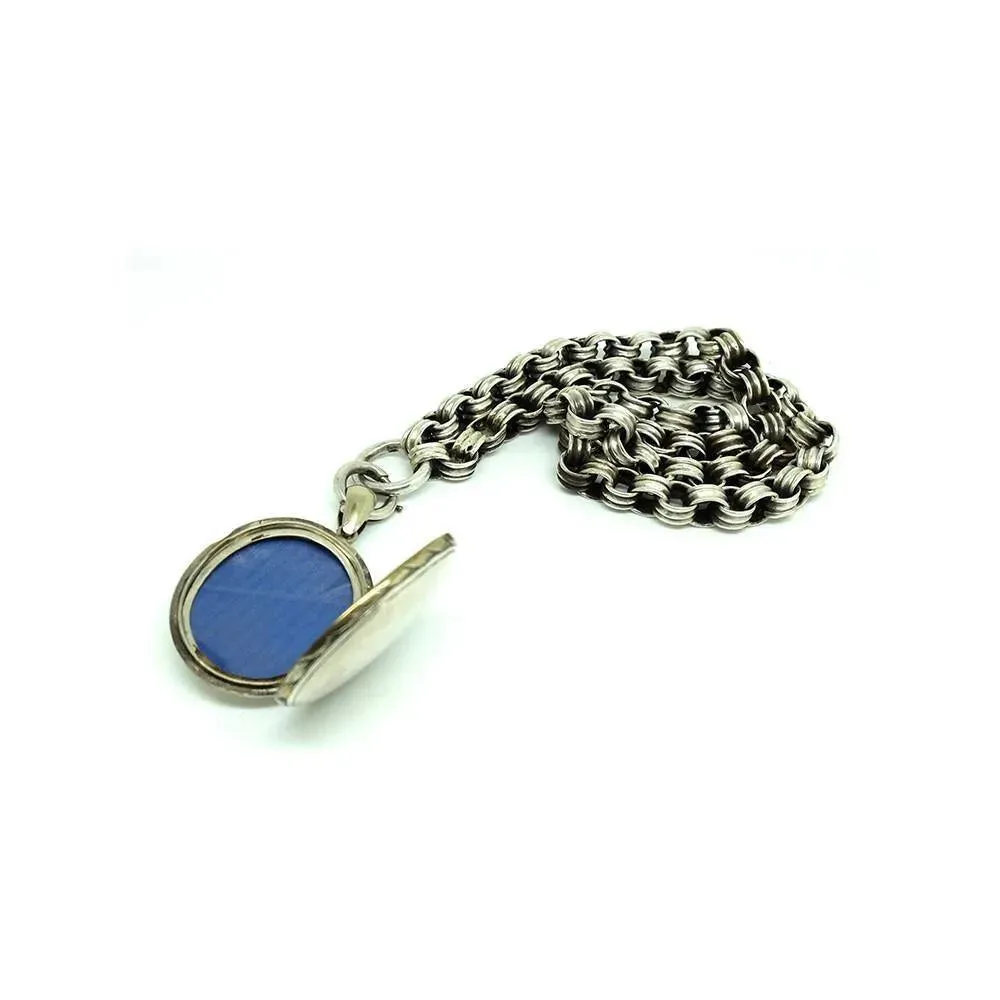 Antique Victorian Silver Locket and Collar Necklace