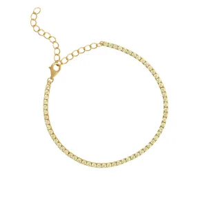 August Peridot Birthstone Tennis Bracelet