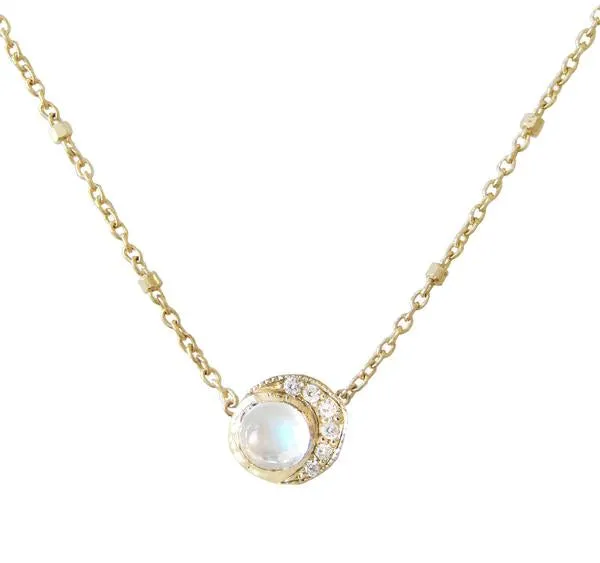 Baby Moon Necklace in 14K Yellow Gold
