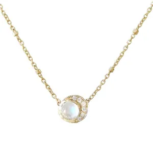 Baby Moon Necklace in 14K Yellow Gold