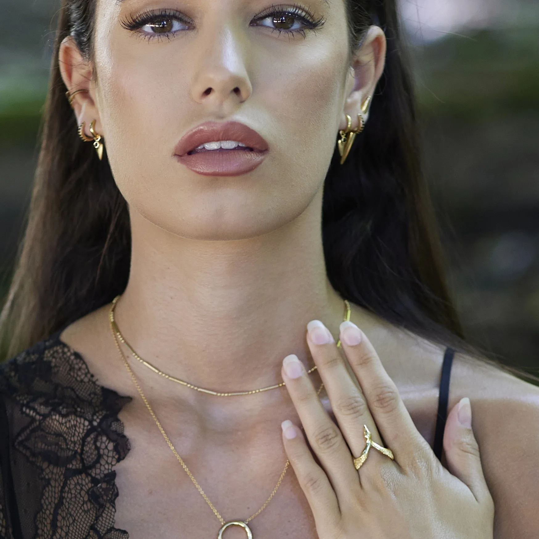 Bamboo Chain Choker - Gold - SPG-305
