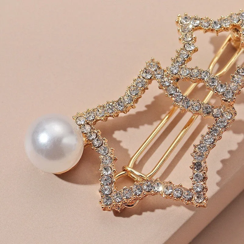 Barrette Hair Clip Metal Golden