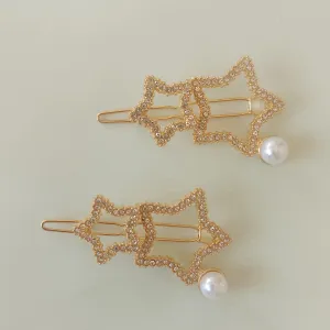 Barrette Hair Clip Metal Golden